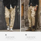 Men's Retro Khaki Tapered Mountain Army Pocket Zipper Casual Pants - EX-STOCK Canada