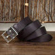 Men's Retro Leather All-match First Layer Cowhide Stainless Steel Buckle Belt - EX-STOCK Canada