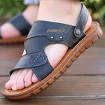 Men's Sandals Beach Shoes Top Layer Cattlehide Leather Fashion  EX-STOCK CANADA