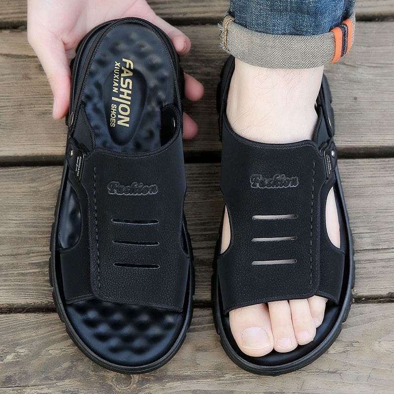 Men's Sandals Summer Slippers Dual-use Non-slip Wear-resistant Soft Bottom Beach Shoes  EX-STOCK CANADA