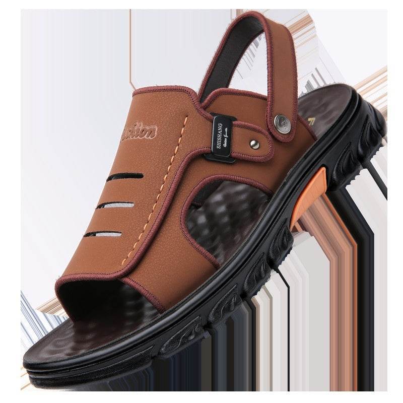 Men's Sandals Summer Slippers Dual-use Non-slip Wear-resistant Soft Bottom Beach Shoes  EX-STOCK CANADA