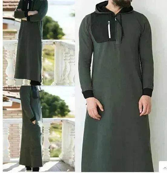 Men's Simple Solid Arabian Pullover Robe - EX-STOCK Canada