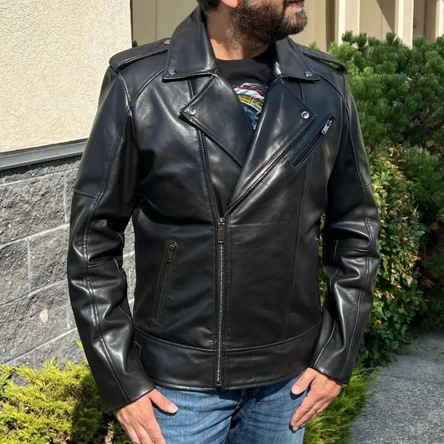 Herrenjacke im Biker-Look aus weichem LammlederEX-STOCK Canada 