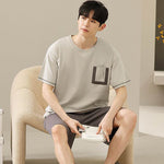 Men's Soft Short Sleeve 2 Casual Plus Size Pajamas Suit  EX-STOCK CANADA