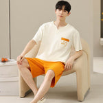 Men's Soft Short Sleeve 2 Casual Plus Size Pajamas Suit  EX-STOCK CANADA