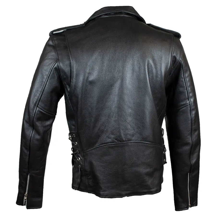 Giacca da moto in pelle con lacci laterali, classica, per uomo altoEX-STOCK Canada 