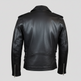 سترة دراجة نارية جلدية كلاسيكية للرجال بطول طويل مع أربطة جانبية 