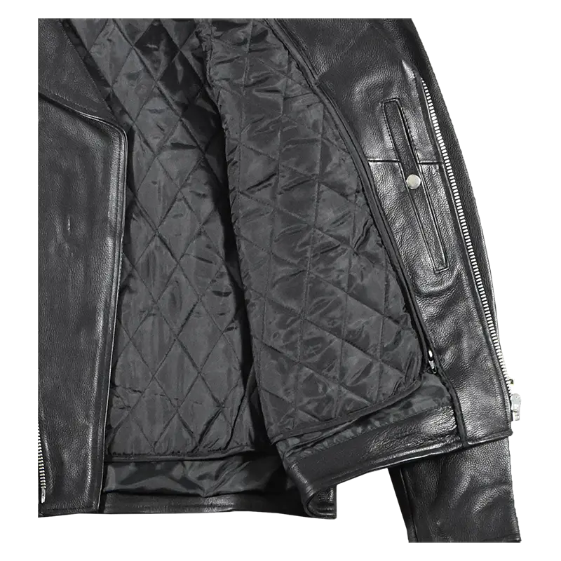 Giacca da moto in pelle con lacci laterali, classica, per uomo altoEX-STOCK Canada 