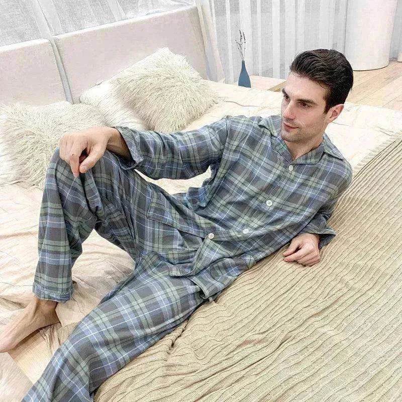Men's Warm Cloth Flannel Pajama Suit - EX-STOCK Canada