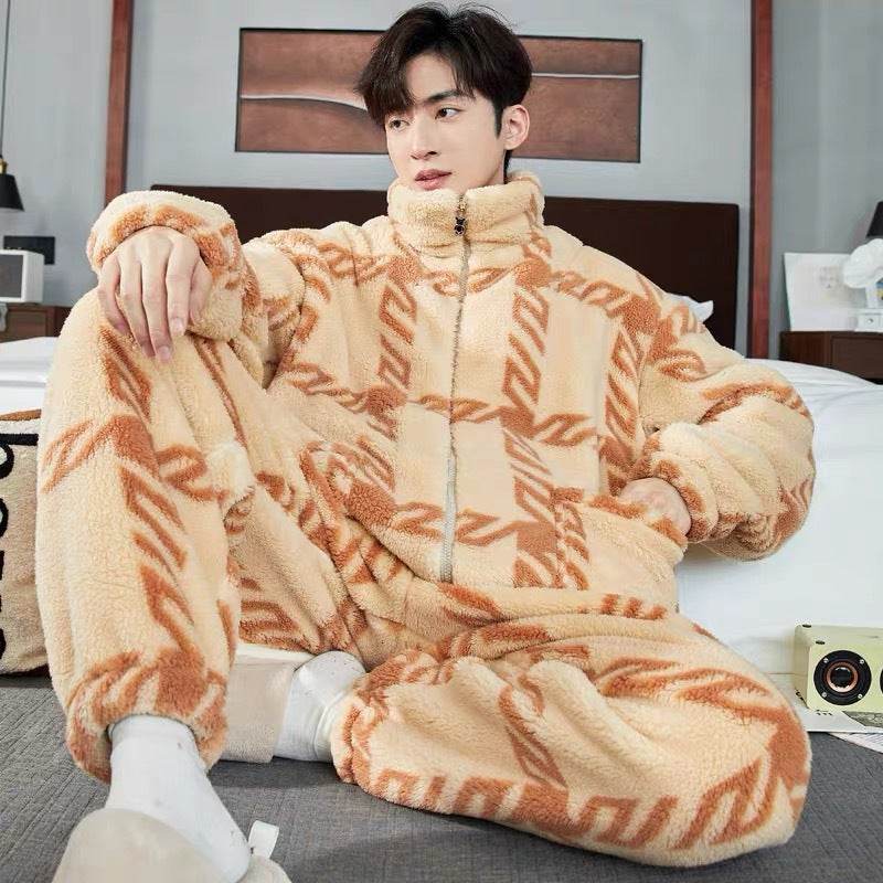 Men's Zipper Pajamas Winter Thickened  EX-STOCK CANADA