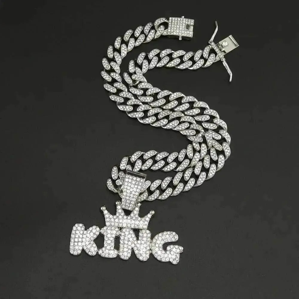 Mens Fashion Alloy Necklace With Diamond Pendant - EX-STOCK Canada