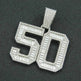 Mens Fashion Full Diamond Number 50 Pendant Necklace - EX-STOCK Canada