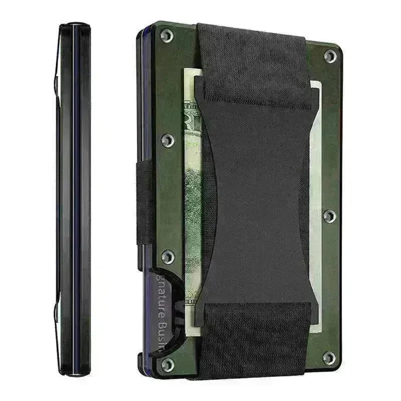 Metal Card Wrapped Carbon Fiber RFID Anti theft Brush Wallet - EX-STOCK CANADA
