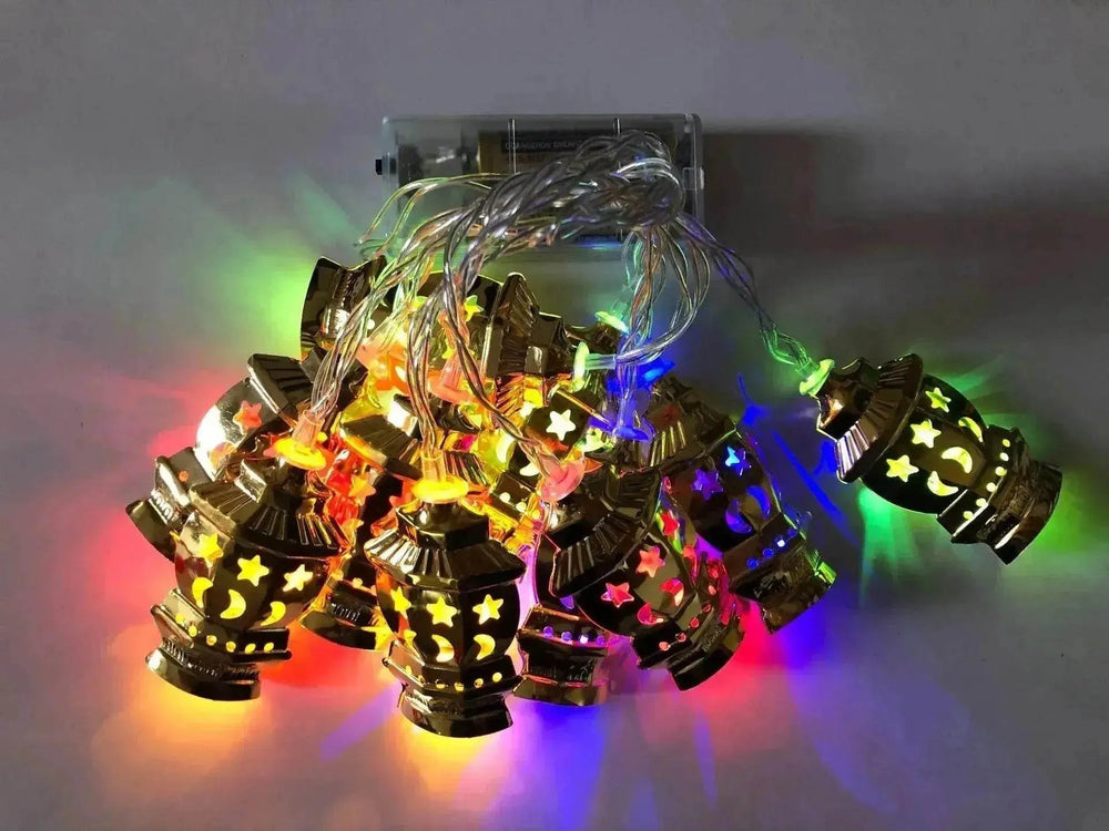 Middle East Arab Arab Ramadan Wrought Iron LED Palace Lantern String Light - EX-STOCK Canada