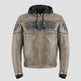 Milwaukee Leather Men's Crossover Scooter Jacket w/ Reflective Skulls & Full Sleeve Removable Hoodie 