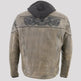 Milwaukee Leather Men's Crossover Scooter Jacket w/ Reflective Skulls & Full Sleeve Removable Hoodie 