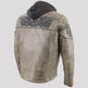Milwaukee Leather Men's Crossover Scooter Jacket w/ Reflective Skulls & Full Sleeve Removable Hoodie 