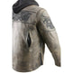 Chaqueta tipo scooter cruzada para hombre de cuero desgastado en marrón de Milwaukee Leather con calaveras reflectantesEX-STOCK Canada 