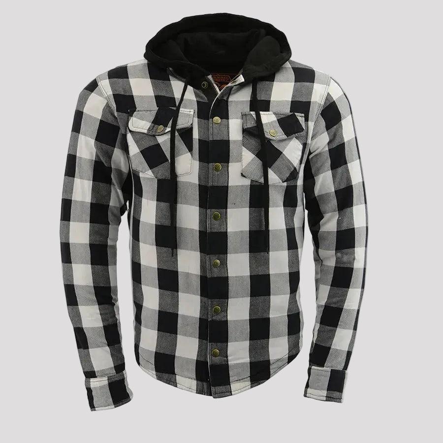 Milwaukee Leather Men's Plaid Flannel Armored Shirt Jacket 