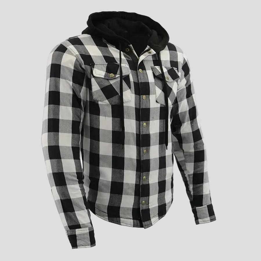 Milwaukee Leather Men's Plaid Flannel Armored Shirt Jacket 