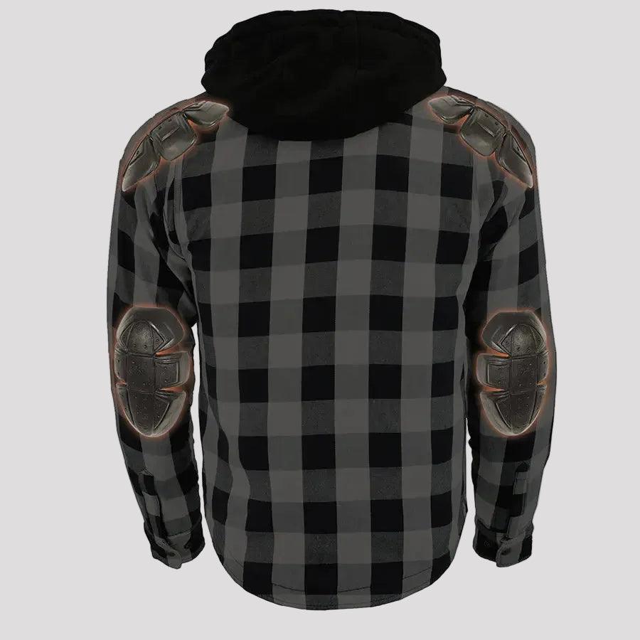 Milwaukee Leather Men's Plaid Flannel Armored Shirt Jacket 