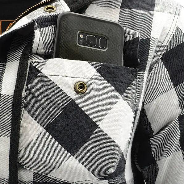 Milwaukee Leather Men's Plaid Flannel Armored Shirt Jacket 