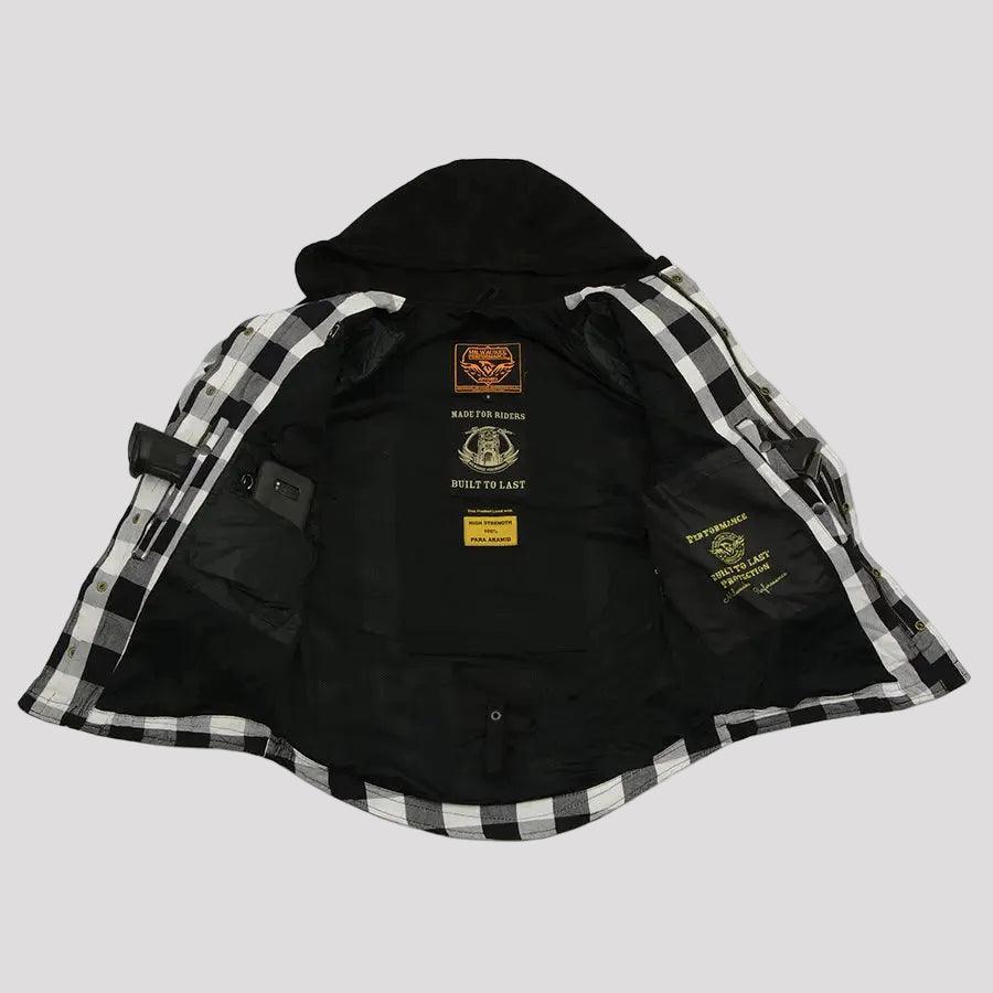 Milwaukee Leather Men's Plaid Flannel Armored Shirt Jacket 