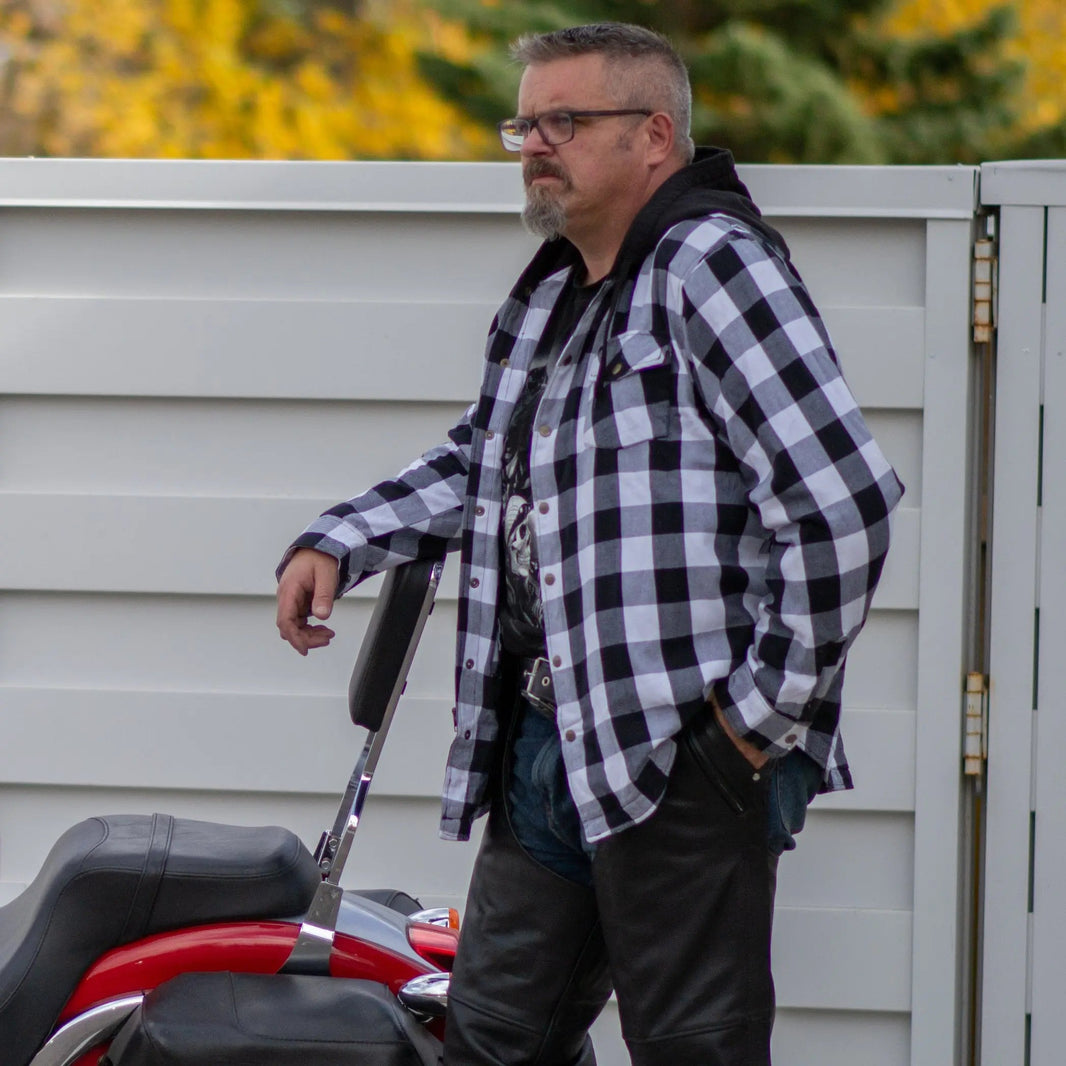 Chaqueta Camisa Acolchada de Franela a Cuadros para Hombre de Milwaukee LeatherEX-STOCK Canada 