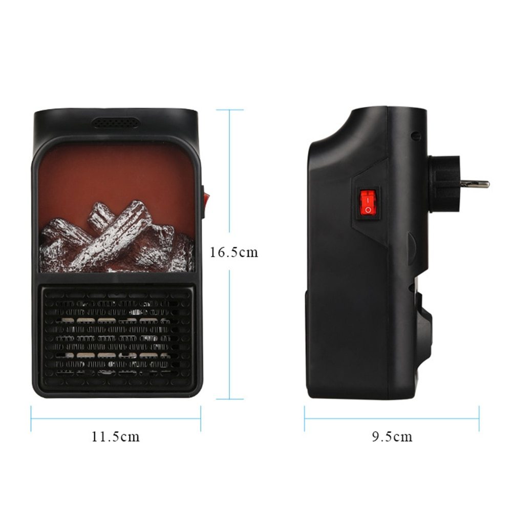 Mini Electric Fireplace Heater Electric Heater with Log Flame Effect Warm Air Heater Fanr 220V 50Hz EX-STOCK Canada 