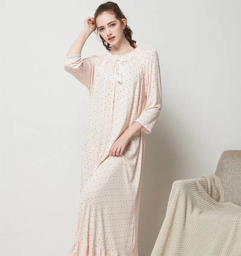 Modal Long Small Floral Pajamas For Women - EX-STOCK Canada