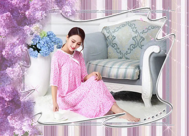 Modal Long Small Floral Pajamas For Women - EX-STOCK Canada