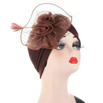 Multicolor Mesh Matching Feather Flower Arab Hat - EX-STOCK Canada