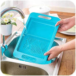 Multifunction Chopping Blocks Sinks Drain Basket Cutting Board Vegetable & Meat Kitchen Accessories - EX-STOCK Canada