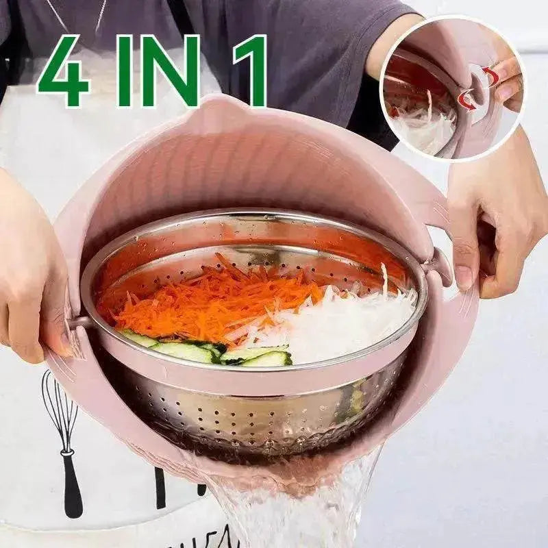 Multifunctional Kitchen Creative Household Rotating Washing Basket - EX-STOCK Canada