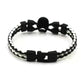 Neutral Stylish Men's Skull Black Buttons & Leather Bracelet - EX-STOCK CANADA