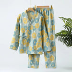 New Chinese Style Spring And Autumn Double Pure Cotton Gauze Pajamas For Women - EX-STOCK Canada