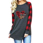 New Color Matching Women's Long-sleeved Valentine's Day Print Series Women's Top - EX-STOCK Canada