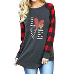 New Color Matching Women's Long-sleeved Valentine's Day Print Series Women's Top - EX-STOCK Canada