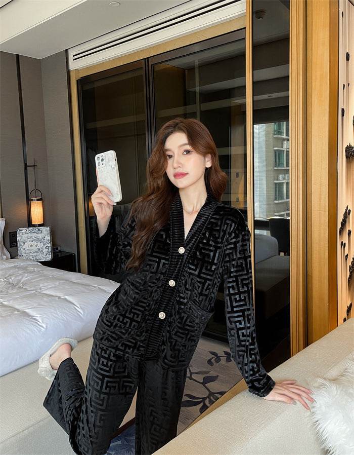 New Gold Velvet Pajamas Women's Suit  EX-STOCK CANADA