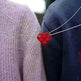 New Heart Shaped Stitching Acrylic Couple Necklace - EX-STOCK CANADA