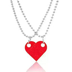New Heart Shaped Stitching Acrylic Couple Necklace - EX-STOCK CANADA