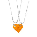 New Heart Shaped Stitching Acrylic Couple Necklace - EX-STOCK CANADA