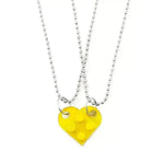 New Heart Shaped Stitching Acrylic Couple Necklace - EX-STOCK CANADA