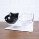 New Inclined Food Cat Ear Oblique Mouth Transparent Single Pet Bowl EX-STOCK Canada 