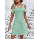 New Off-shoulder Short-sleeved Dress Fashion Summer Slimming A-line Dresses Casual Holiday Beach Dress For Womens Clothing - EX-STOCK Canada