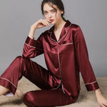 New Spring And Autumn Silk Couple Pajamas For Women - EX-STOCK Canada