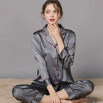 New Spring And Autumn Silk Couple Pajamas For Women - EX-STOCK Canada