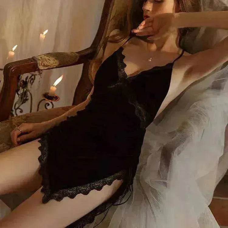 Noble Velvet Side Slit Sling Backless Pajamas - EX-STOCK Canada