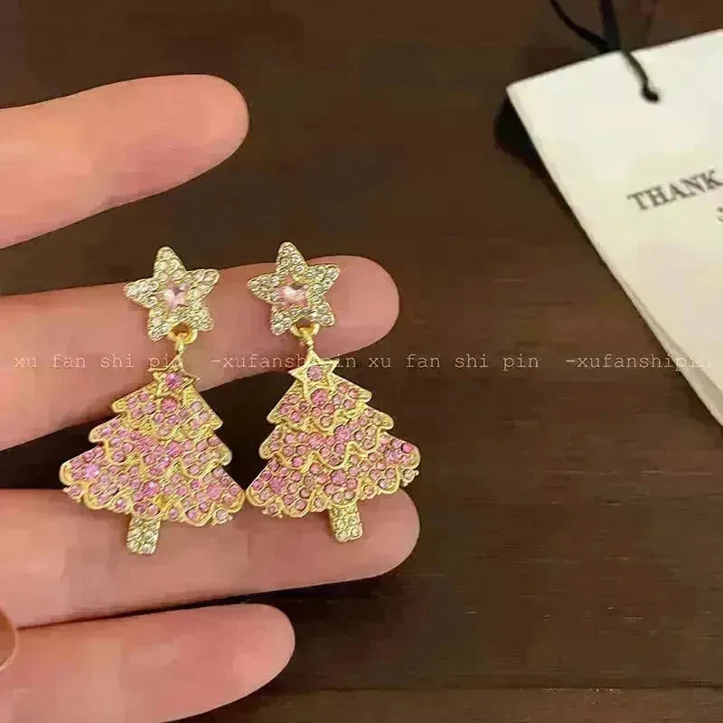 Micro-inlaid Christmas Tree Earrings Female Design Fashion - EX-STOCK CANADA