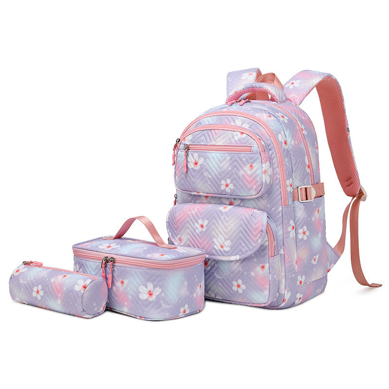 New Printed Schoolbag Three-piece Fashion Backpack EX-STOCK